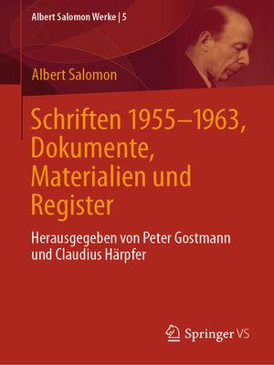 cover image of Schriften 1955-1963, Dokumente, Materialien und Register